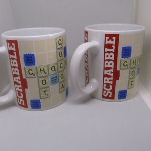 Hasbro Scrabble Game Coffee Tea Mug Set (2)